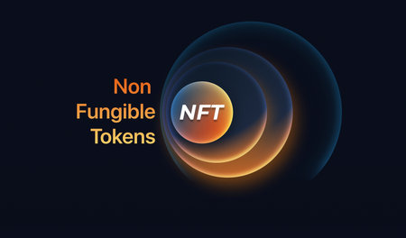 NFT non fungible token scrypto art on colorful abstract background. Pay for unique collectibles in games or art. 3d render NFT crypto art collectibles concept. Wallpaper cyberpunk style.の写真素材