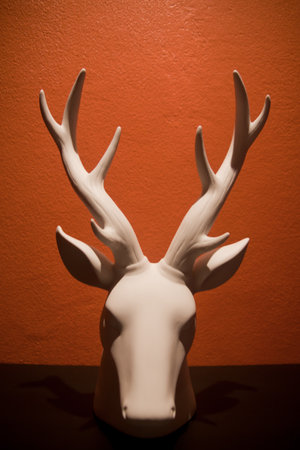 Deer heads and lighting.の写真素材