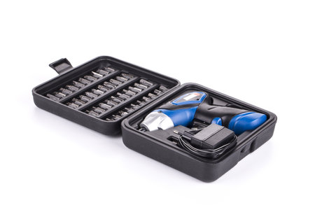 hand drill isolated on white backgroundの写真素材