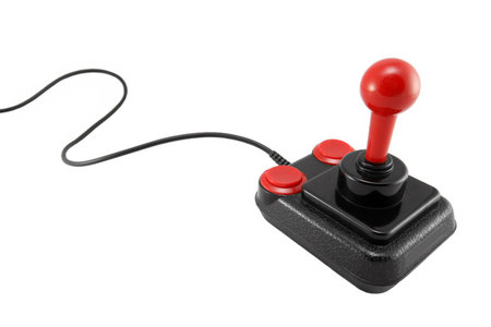 Classic joystick on white background