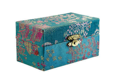 Small patterned box isolated on whiteの写真素材