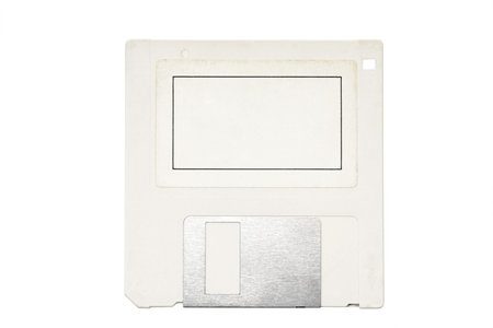 Old floppy disk isolated on whiteの写真素材