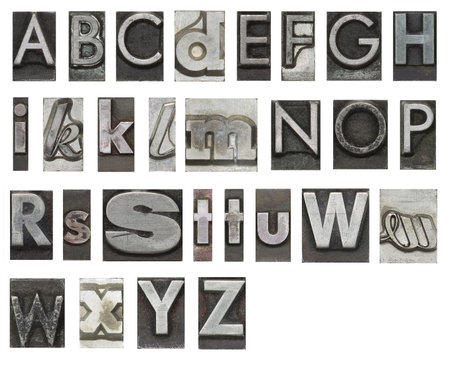 Block letters isolated on whiteの写真素材