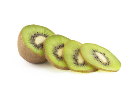 Kiwi fruit isolated on whiteの写真素材