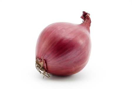 Red onion on white backgroundの写真素材
