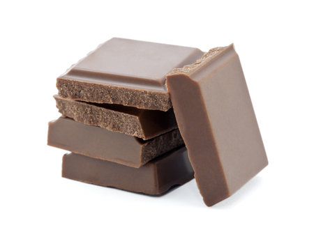 Chocolate on white background の写真素材