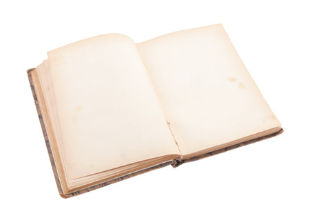 Open old blank book の写真素材