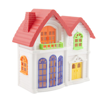 Colorful toy house with clipping pathの写真素材