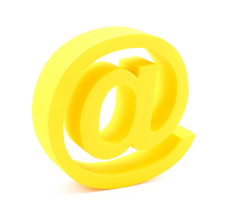 3d email symbol isolated on whiteの写真素材