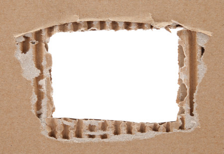 Cardboard frame with rough edgesの写真素材