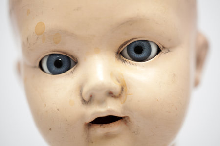 Child s baby doll faceの写真素材