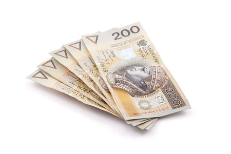 Polish money with clipping pathの写真素材
