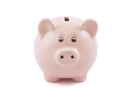 Piggy bank on white backgroundの写真素材