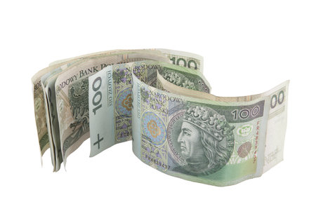 Polish money with clipping pathの写真素材