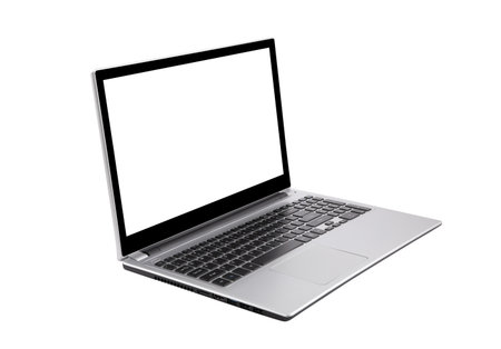 Laptop isolated on white with clipping pathの写真素材