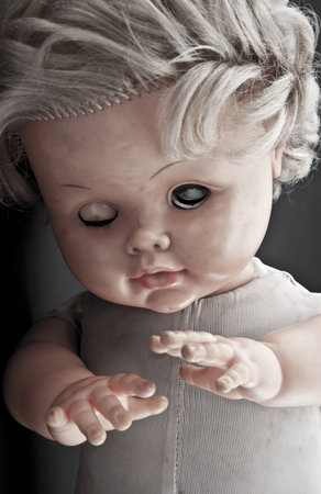 Creepy doll faceの写真素材
