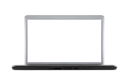 Laptop isolated on whiteの写真素材