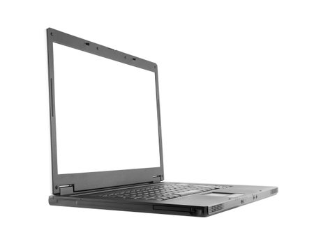 Laptop isolated on white   の写真素材