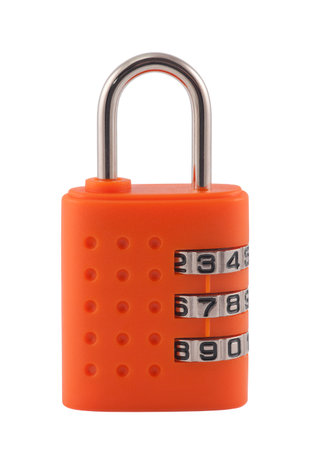Combination padlock with clipping pathの写真素材