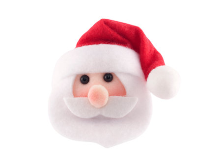 Santa Claus head isolated on white backgroundの写真素材