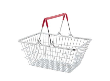Shopping basket isolated on white background の写真素材