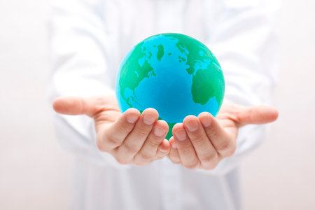 Earth in handsの写真素材
