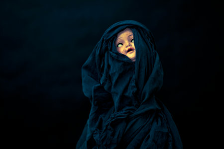 Creepy doll faceの写真素材