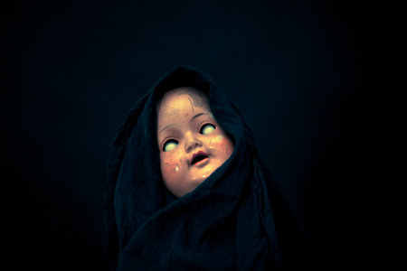 Creepy doll faceの写真素材
