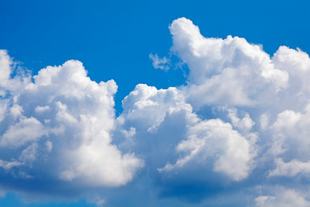 Blue sky with cloudsの写真素材