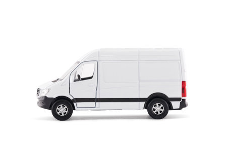 Transport white van car on white backgroundの写真素材