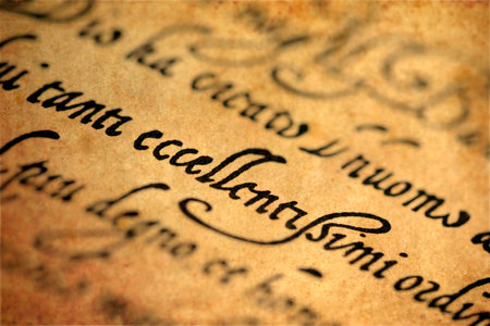 Old handwritten text from 16th centuryの写真素材