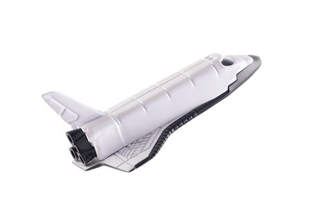 Space shuttle isolated on white backgroundの写真素材