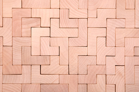 Wooden different shapes blocks backgroundの写真素材