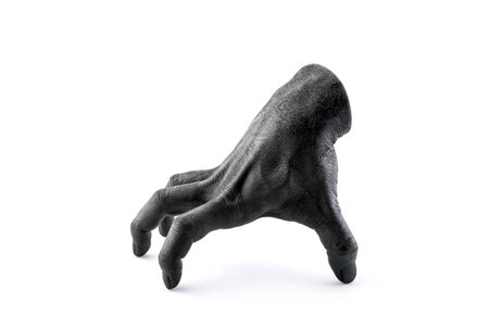 Creepy walking hand isolated on white background