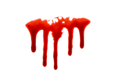 Dripping blood isolated on whiteの写真素材