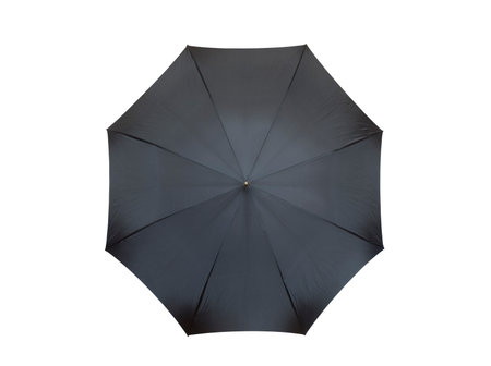 Black umbrella isolated on white background , top viewの写真素材