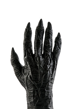Creepy monster hand isolated on white backgroundの写真素材