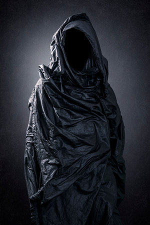 Ghostly figure in the darkの写真素材