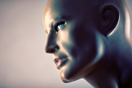 Portrait of an old mannequinの写真素材