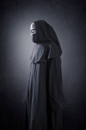Scary humanoid alien in the darknessの写真素材