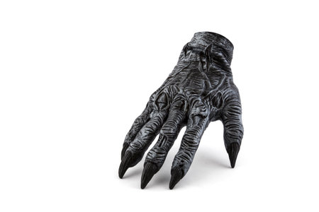 Creepy walking hand isolated on white background with clipping pathの写真素材