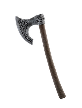 Medieval ax isolated on white background with clipping pathの写真素材