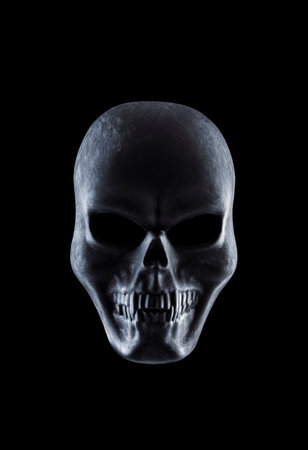 Human skull isolated on black background with clipping pathの写真素材