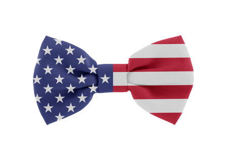 American bow tie isolated on white background with clipping pathの写真素材