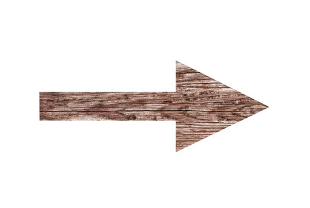 Wooden arrow isolated on white background