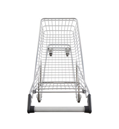 Shopping cart isolated on white backgroundの写真素材