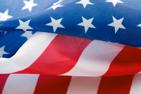 Flag of the United States macro shotの写真素材