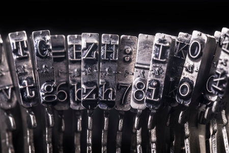 Close up of vintage typewriter lettersの写真素材