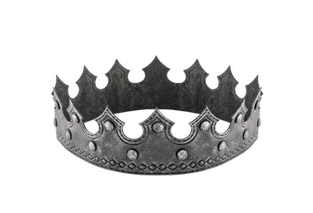 Ancient king or queen crown isolated on white background with clipping pathの写真素材