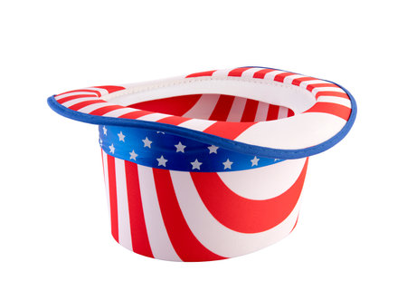 American inverted top hat isolated on white background with clipping pathの写真素材